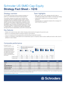 Schroder US SMID Cap Equity Strategy Fact Sheet – 1Q16 Team highlights