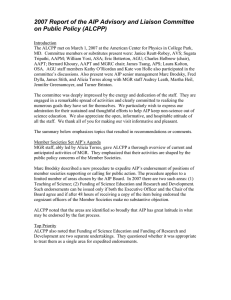 2007 Report of the AIP Advisory and Liaison Committee