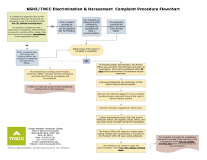 NSHE/TMCC Discrimination &amp; Harassment  Complaint Procedure Flowchart