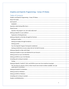 Graphics and OpenGL Programming – Comp 175 Notes Table of Contents
