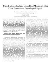 Classification of Affects Using Head Movement, Skin