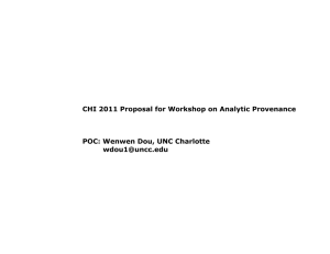 CHI 2011 Proposal for Workshop on Analytic Provenance
