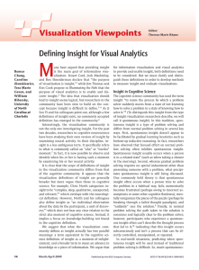 M Visualization Viewpoints Defi ning Insight for Visual Analytics