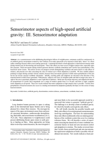 Sensorimotor aspects of high-speed artificial gravity: III. Sensorimotor adaptation Paul DiZio