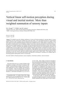 Vertical linear self-motion perception during visual and inertial motion: More than