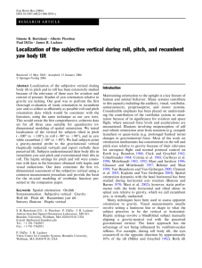 Localization of the subjective vertical during roll, pitch, and recumbent