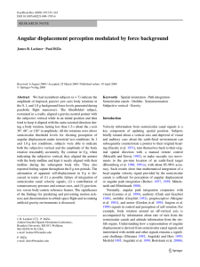 Angular displacement perception modulated by force background