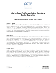 Charles Colson Task Force on Federal Corrections Speaker Biographies