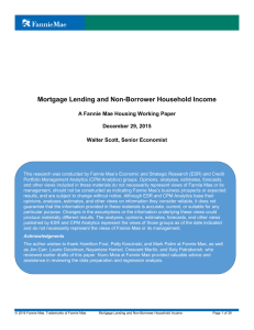 Mortgage Lending and Non-Borrower Household Income  December 29, 2015