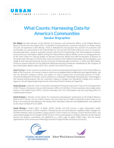 What Counts: Harnessing Data for America’s Communities Speaker Biographies
