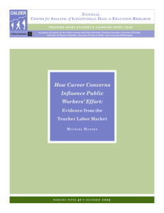 How Career Concerns Influence Public Workers’ Effort: