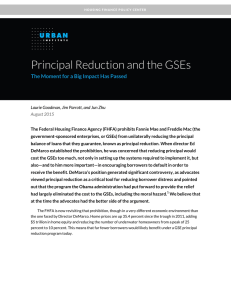 Principal Reduction and the GSEs