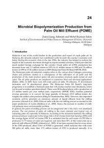 24 Microbial Biopolymerization Production from Palm Oil Mill Effluent (POME)