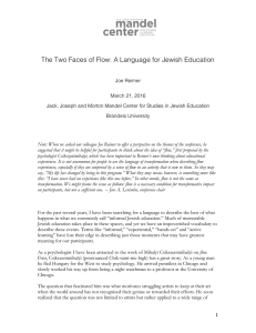 The Two Faces of Flow: A Language for Jewish Education