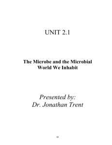UNIT 2.1 Presented by: The Microbe and the Microbial