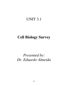 UNIT 3.1 Cell Biology Survey Presented by: Dr. Eduardo Almeida