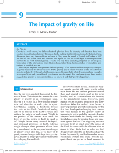 9 The impact of gravity on life Emily R. Morey-Holton ABSTRACT