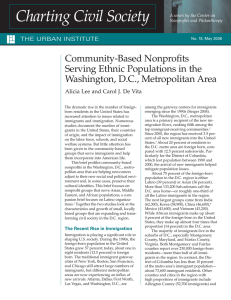 Community-Based Nonproﬁts Serving Ethnic Populations in the Washington, D.C., Metropolitan Area