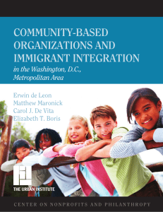 COMMUNITY-BASED ORGANIZATIONS AND IMMIGRANT INTEGRATION in the Washington, D.C.,