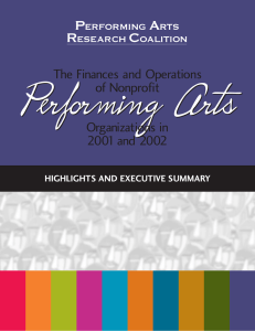 Performing Arts The Finances and Operations of Nonprofit Organizations in