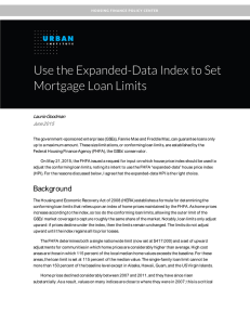Use the Expanded-Data Index to Set Mortgage Loan Limits Laurie Goodman June 2015