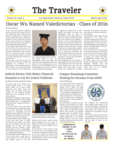 The Traveler Oscar Wu Named Valedictorian - Class of 2016