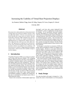 Increasing the Usability of Virtual Rear Projection Displays Abstract 11th July 2003