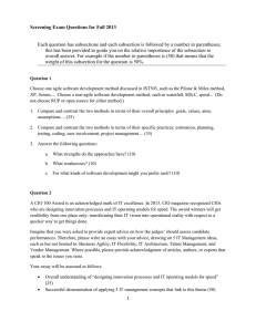 Screening Exam Questions for Fall 2013