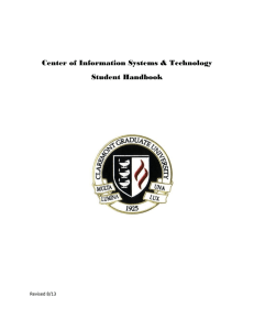 Center of Information Systems &amp; Technology Student Handbook Revised 8/13