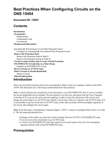 Best Practices When Configuring Circuits on the ONS 15454 Contents Document ID: 13557