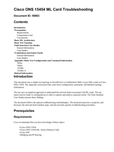 Cisco ONS 15454 ML Card Troubleshooting Contents Document ID: 59863