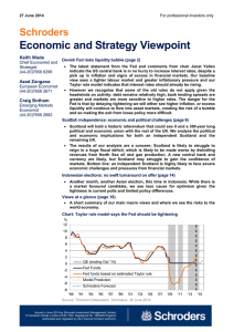 Economic and Strategy Viewpoint Schroders Keith Wade Chief Economist and