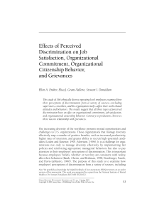 Effects of Perceived Discrimination on Job Satisfaction, Organizational Commitment, Organizational