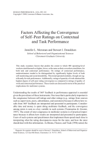 Factors Affecting the Convergence of Self–Peer Ratings on Contextual and Task Performance