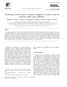 Evaluating criminal justice programs designed to reduce crime by