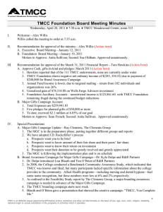 TMCC Foundation Board Meeting Minutes