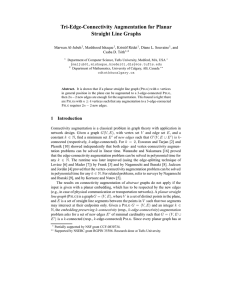 Tri-Edge-Connectivity Augmentation for Planar Straight Line Graphs Marwan Al-Jubeh , Mashhood Ishaque