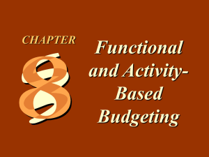 Functional and Activity- Based Budgeting