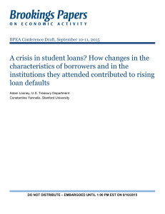A crisis in student loans? How changes in the