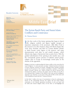 The Syrian Baath Party and Sunni Islam: Conflicts and Connivance