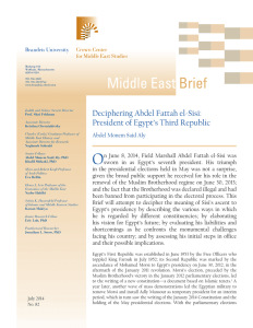 Deciphering Abdel Fattah el-Sisi: President of Egypt’s Third Republic
