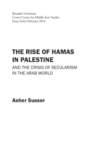The Rise of hamas in PalesTine asher susser and the Crisis of seCularism