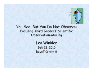 You See, But You Do Not Observe: Lea Winkler Observation-Making