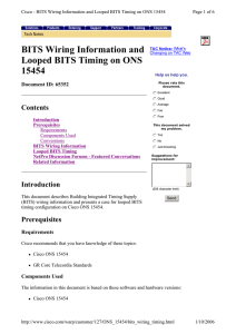 BITS Wiring Information and Looped BITS Timing on ONS 15454 Contents