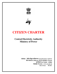 CITIZEN CHARTER  Central Electricity Authority Ministry of Power