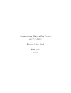 Representation Theory of Big Groups and Probability. Lecture Notes. Draft Leonid Petrov