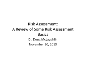 Risk Assessment: A Review of Some Risk Assessment Basics Dr. Doug McLaughlin
