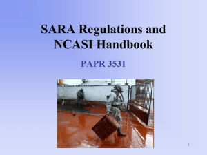 SARA Regulations and NCASI Handbook PAPR 3531 1