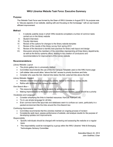 WKU Libraries Website Task Force: Executive Summary    Purpose