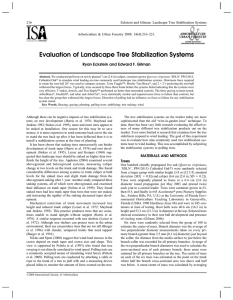 Evaluation of Landscape Tree Stabilization Systems